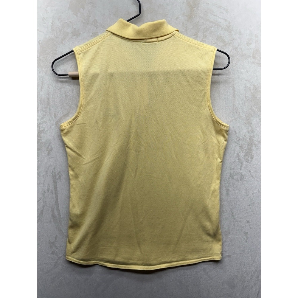 VTG Magnolia Lane Masters Sleeveless Golf Polo Shirt Womens S Yellow Pima Cotton - Picture 2 of 7